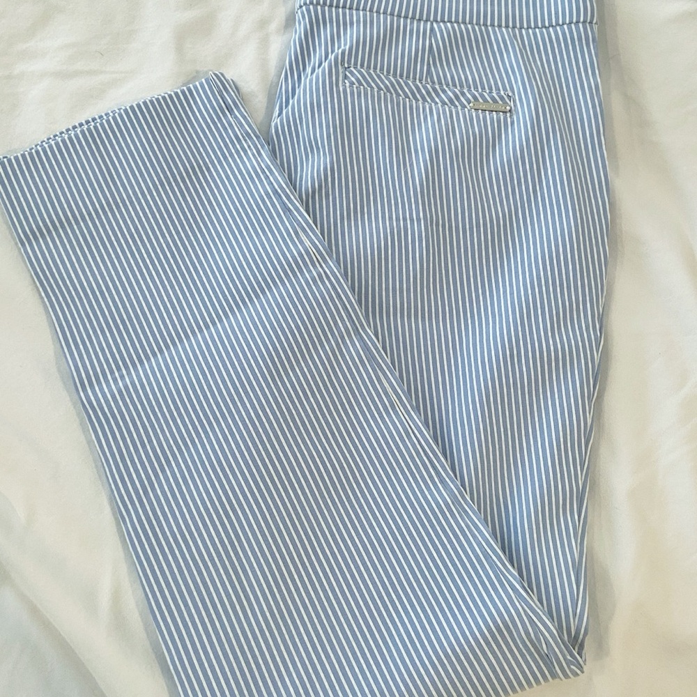 Blue and White Striped Pants